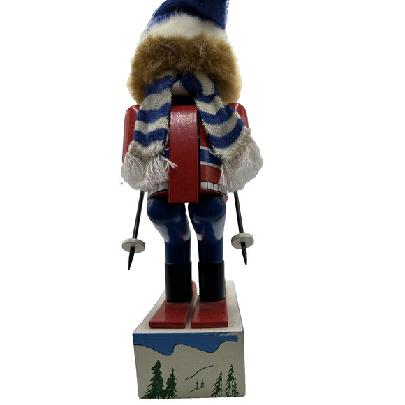 10th Anniversary NUTCRACKER Village 2002 Wooden MALE SKIER - Picture 4 of 9